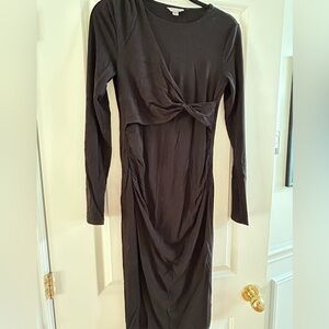 Thyme black long sleeve maternity dress XS